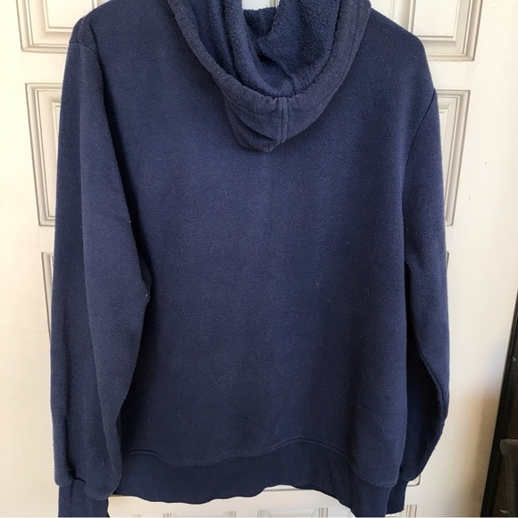Good Vibes Hoody Kangaroo Pocket Navy SzL Drawstring Pullover Banded Cuffs/Hem - Picture 7 of 10